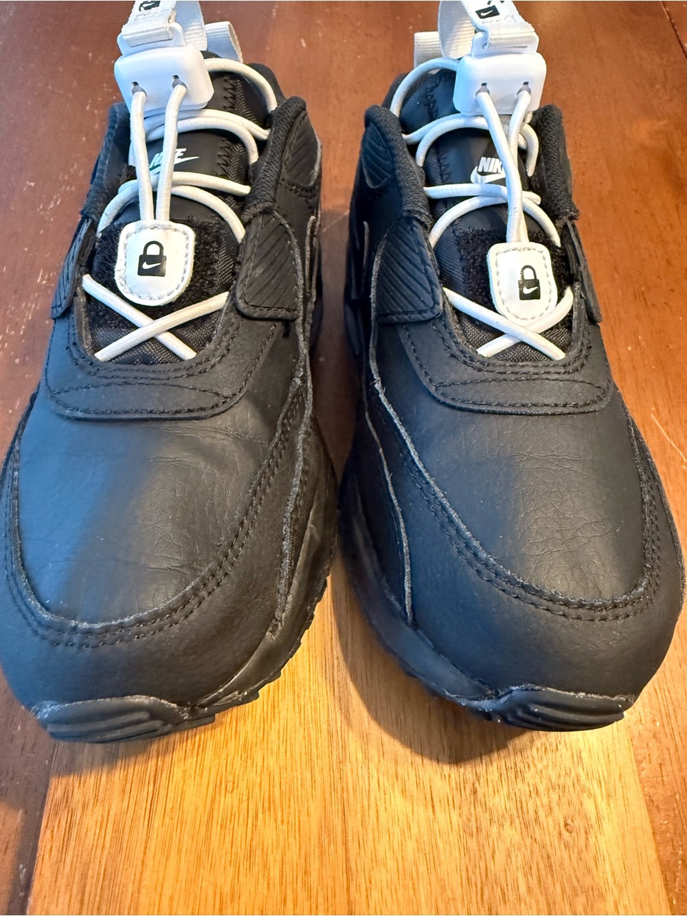 Nike Kids’ Air Max 90 Toggle PS All Black Size 3Y or Women’s 4.5 Easy On/Off - Picture 6 of 8